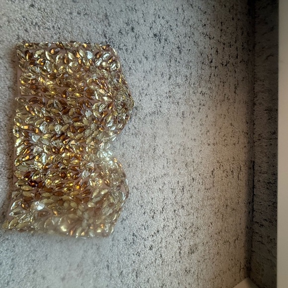 Marciano XS jewelled corset/bra top very very good condition Shimmering Gold - Picture 5 of 13